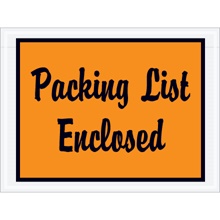 "Packing List Enclosed" (Full Face-Script) Envelopes