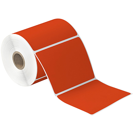 4 x 4" Red Desktop Direct Thermal Label