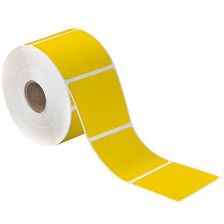 2 <span class='fraction'>1/4</span> x 2" Yellow Desktop Direct Thermal Label