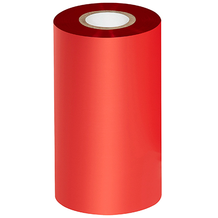 4.33" x 984' Red Zebra Thermal Transfer Ribbons- Wax/Resin